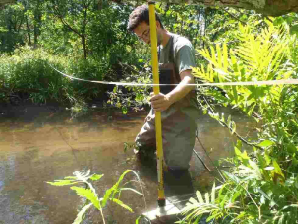 Sediment movement along the stream bed was one of several methods of measuring sediment movement through the watershed.